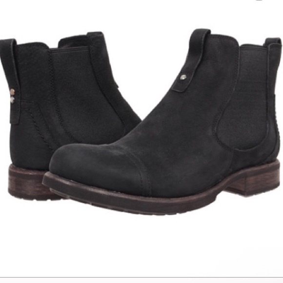 Ugg Gallion Chelsea Black Suede Pull On Boots Size 9 main image 9